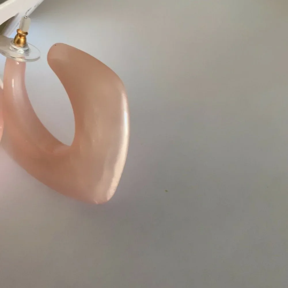 Sugarfix Earrings Blush Pink Retro Hoops Resin New